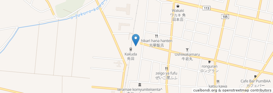 Mapa de ubicacion de 角田駅コミュニティプラザ en Giappone, 宮城県, 角田市.