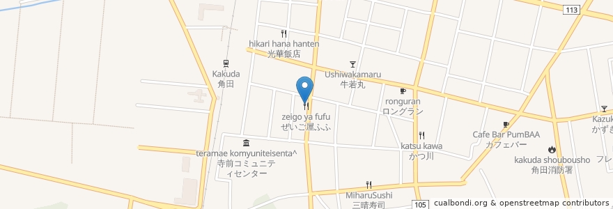 Mapa de ubicacion de ぜいご屋ふふ en Japão, 宮城県, 角田市.