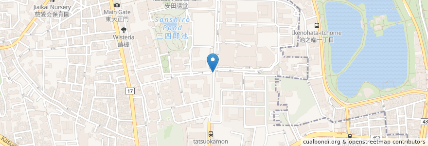 Mapa de ubicacion de 東大本郷(薬学系) en Japonya, 東京都, 文京区.