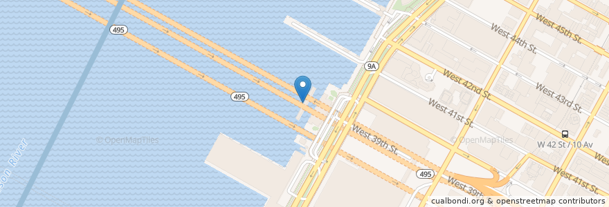Mapa de ubicacion de Midtown/West 39th Street en アメリカ合衆国, ニュージャージー州, ニューヨーク州, New York, New York County, Manhattan, Manhattan Community Board 4.