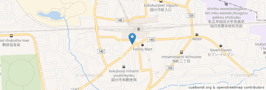 Mapa de ubicacion de 日高屋 en 日本, 東京都, 国分寺市.