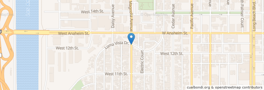 Mapa de ubicacion de Chevron en Verenigde Staten, Californië, Los Angeles County, Long Beach.