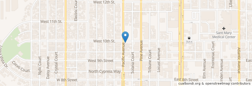 Mapa de ubicacion de Cantarito Mexican Grill en Verenigde Staten, Californië, Los Angeles County, Long Beach.