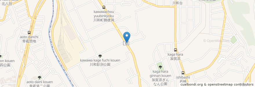 Mapa de ubicacion de 川和マリン薬局 en Japan, Präfektur Kanagawa, Yokohama, 都筑区.