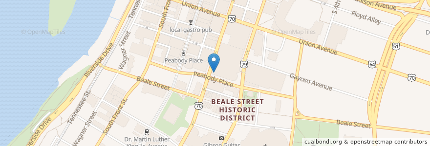 Mapa de ubicacion de Primetime Sports Bar and Club Chill en Соединённые Штаты Америки, Теннесси, Shelby County, Memphis.