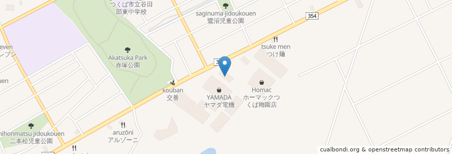Mapa de ubicacion de しゃぶ en 일본, 이바라키현, つくば市.