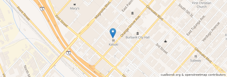 Mapa de ubicacion de Mama Hong's Vietnamese Kitchen en Amerika Syarikat, California, Los Angeles County, Burbank.