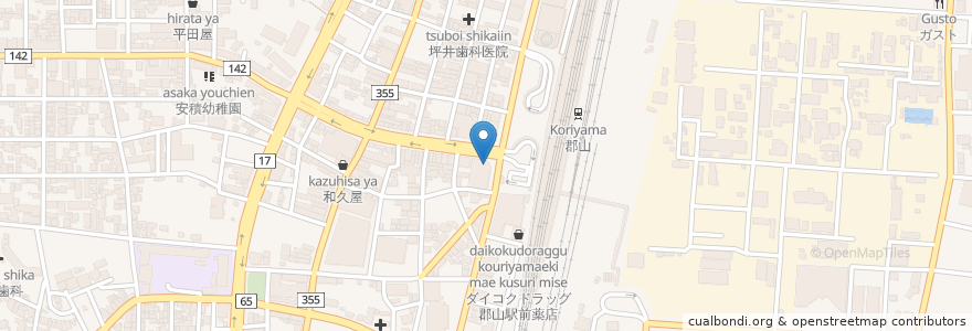 Mapa de ubicacion de 東邦銀行 郡山駅前支店 en اليابان, فوكوشيما, 郡山市.