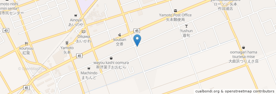 Mapa de ubicacion de 一力寿司 en 日本, 宮城県, 東松島市.