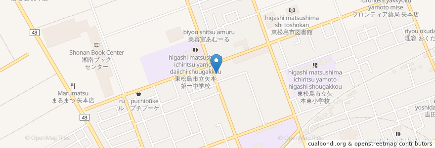 Mapa de ubicacion de 赤間歯科医院 en اليابان, 宮城県, 東松島市.