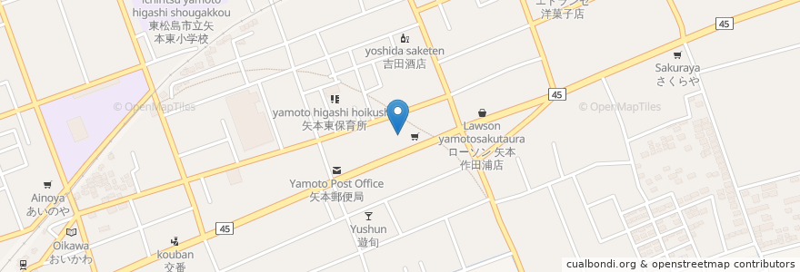 Mapa de ubicacion de コロコロ en 日本, 宫城县, 東松島市.