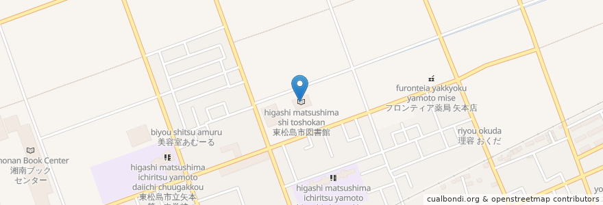 Mapa de ubicacion de 東松島市図書館 en 日本, 宮城県, 東松島市.