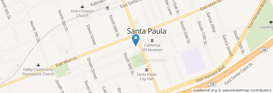 Mapa de ubicacion de Santa Paula FD Station 81 en 미국, 캘리포니아주, Ventura County, Santa Paula.