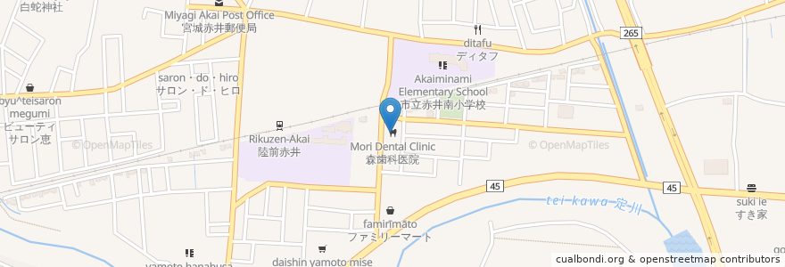 Mapa de ubicacion de 森歯科医院 en ژاپن, 宮城県, 東松島市.