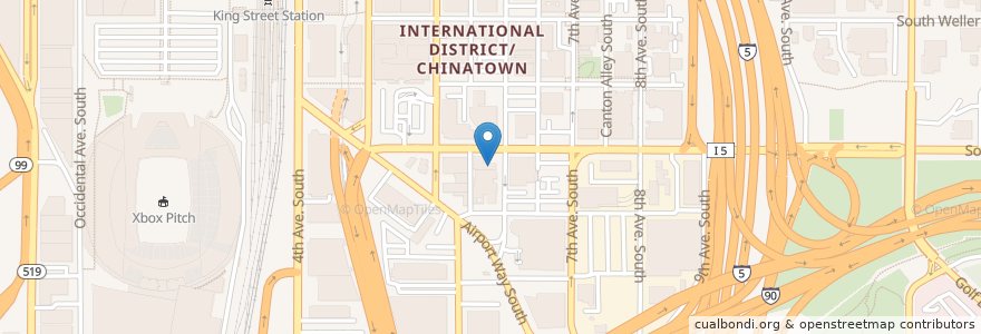 Mapa de ubicacion de Huang Clan Association en ایالات متحده آمریکا, واشنگتن, King County, Seattle.