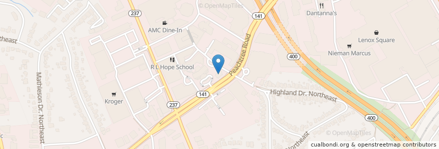 Mapa de ubicacion de Charles Schwab en アメリカ合衆国, ジョージア州, Fulton County, Atlanta.