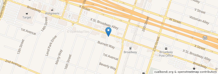 Mapa de ubicacion de New Station en United States, California, Sacramento County, Sacramento.