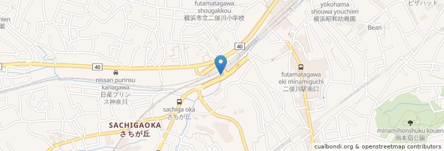 Mapa de ubicacion de 二俣川駅第一自転車駐車場 en 日本, 神奈川縣, 横滨市, 旭区.