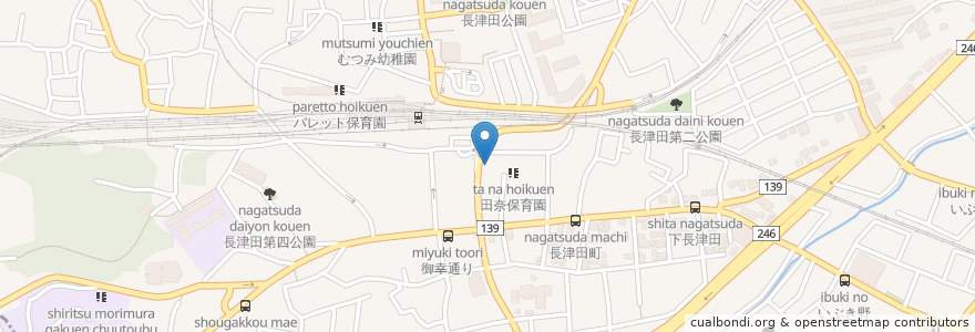 Mapa de ubicacion de アルペジオ en Japan, Präfektur Kanagawa, Yokohama, 緑区.