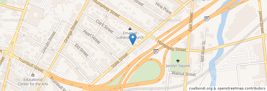 Mapa de ubicacion de Christopher Martin's en 美利坚合众国/美利堅合眾國, 康涅狄格州 / 康乃狄克州, New Haven County, New Haven.