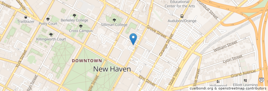 Mapa de ubicacion de Chase en Estados Unidos Da América, Connecticut, New Haven County, New Haven.