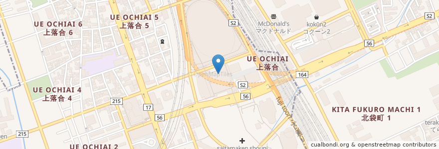 Mapa de ubicacion de 日高屋 en Japão, 埼玉県, さいたま市, 中央区, 大宮区.