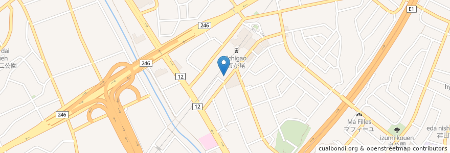 Mapa de ubicacion de 市が尾耳鼻咽喉科 en Japon, Préfecture De Kanagawa, 横浜市, 青葉区.