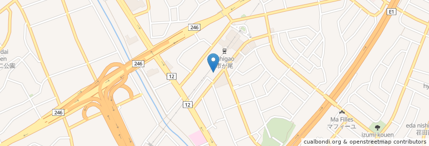 Mapa de ubicacion de 市が尾ペインクリニック内科 en Japan, Präfektur Kanagawa, Yokohama, 青葉区.