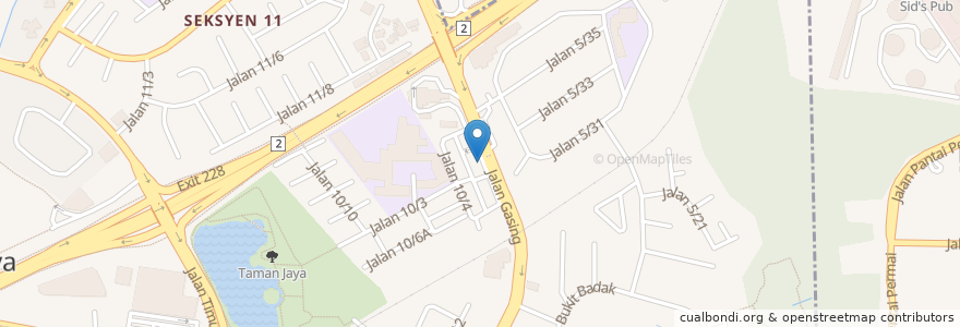 Mapa de ubicacion de Cafe 123 Gasing en Малайзия, Селангор, Petaling Jaya.