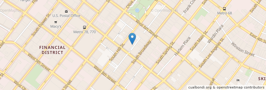 Mapa de ubicacion de Restaurant Alley en États-Unis D'Amérique, Californie, Los Angeles County, Los Angeles.