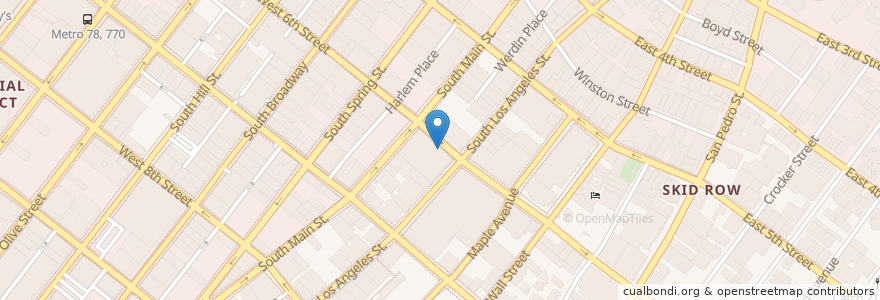 Mapa de ubicacion de Cole's en アメリカ合衆国, カリフォルニア州, Los Angeles County, ロサンゼルス.