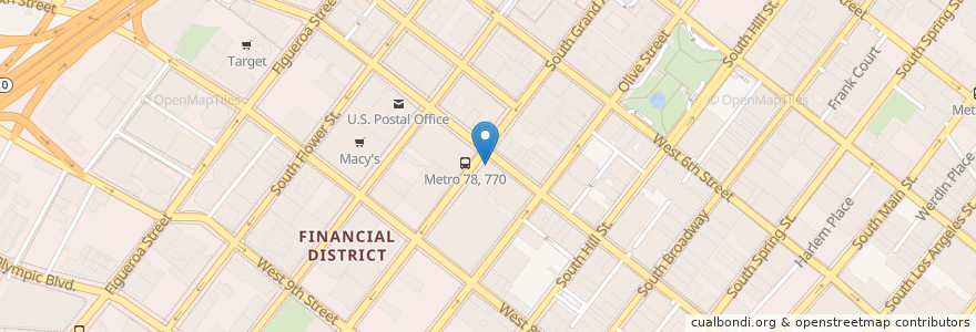 Mapa de ubicacion de Bottega Louie en United States, California, Los Angeles County, Los Angeles.