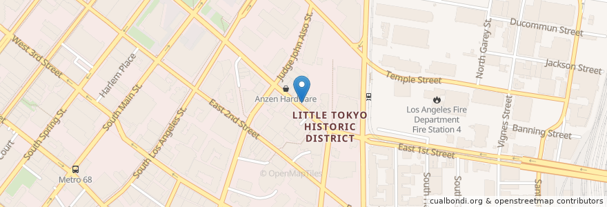 Mapa de ubicacion de Restaurant Aoi en Vereinigte Staaten Von Amerika, Kalifornien, Los Angeles County, Los Angeles.