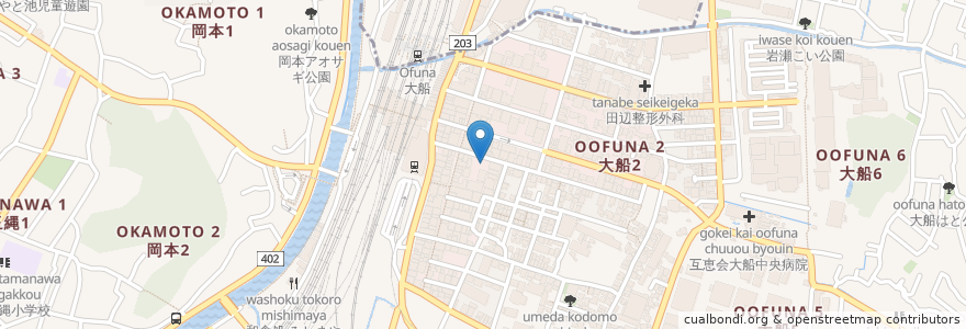 Mapa de ubicacion de りそな銀行 en 日本, 神奈川県, 鎌倉市.