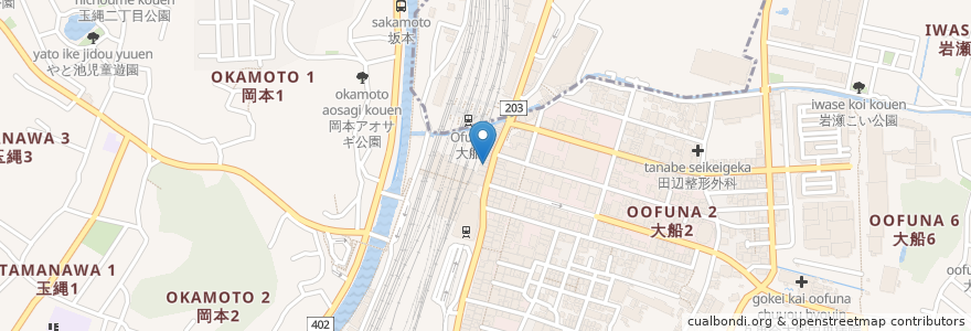 Mapa de ubicacion de すき家 en 日本, 神奈川縣, 镰仓.