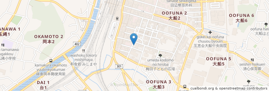 Mapa de ubicacion de 日進駐車場 en Japon, Préfecture De Kanagawa, 鎌倉市.
