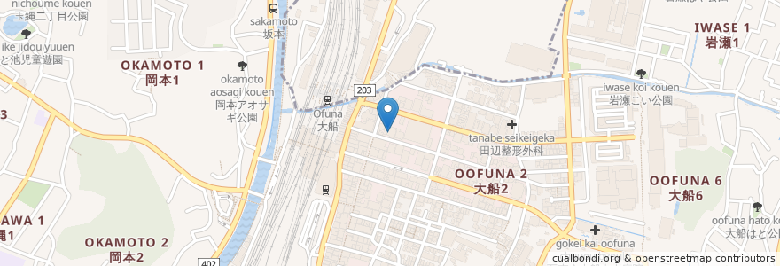 Mapa de ubicacion de サイゼリヤ en Japão, 神奈川県, 鎌倉市.