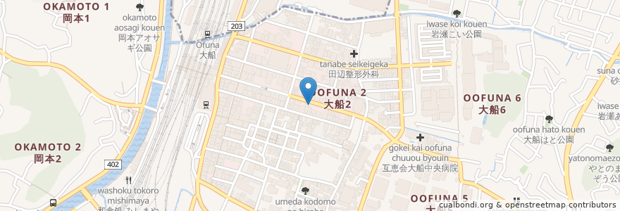 Mapa de ubicacion de タイムズ en Japan, 神奈川県, 鎌倉市.
