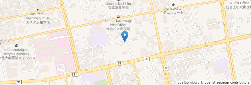 Mapa de ubicacion de 小野寺歯科 en 日本, 宮城県, 仙台市, 青葉区.