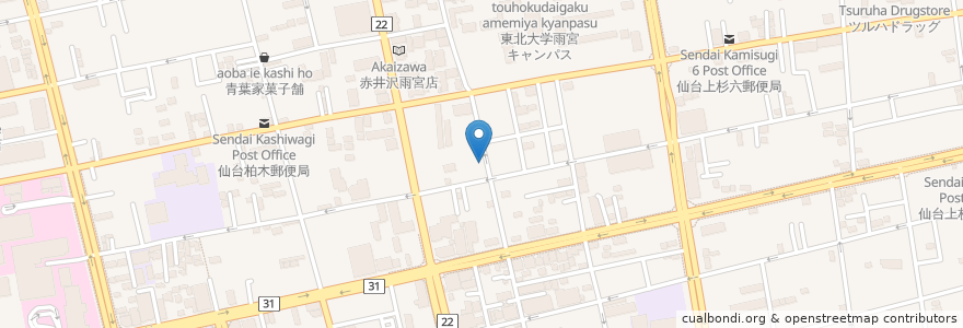 Mapa de ubicacion de 松寿司 en Япония, Мияги, 仙台市, 青葉区.