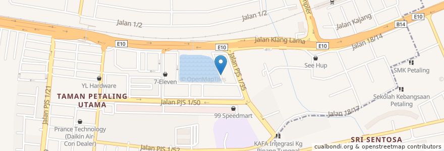 Mapa de ubicacion de Restoran Cafe De Sky Garden en Malasia, Selangor, Petaling Jaya.