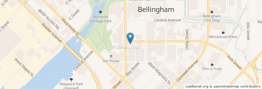 Mapa de ubicacion de Cafe Velo en الولايات المتّحدة الأمريكيّة, واشنطن, Whatcom County, Bellingham.