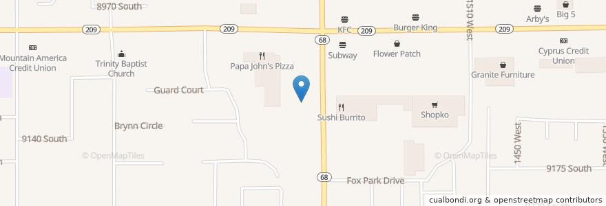 Mapa de ubicacion de Chase en Amerika Syarikat, Utah, Salt Lake County, West Jordan.