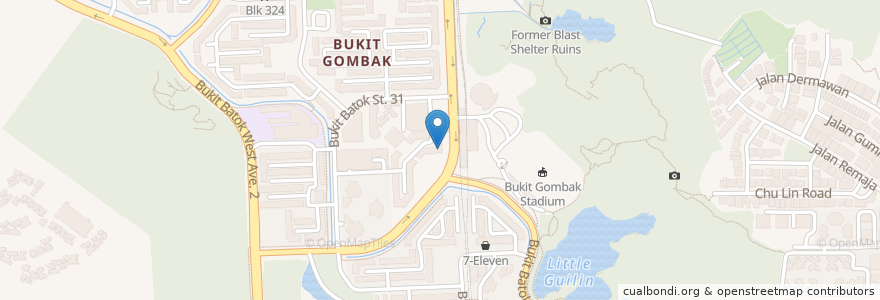 Mapa de ubicacion de Bukit Gombak Neighbourhood Centre en Сингапур, Southwest.