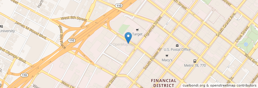 Mapa de ubicacion de Corner Bakery en Verenigde Staten, Californië, Los Angeles County, Los Angeles.
