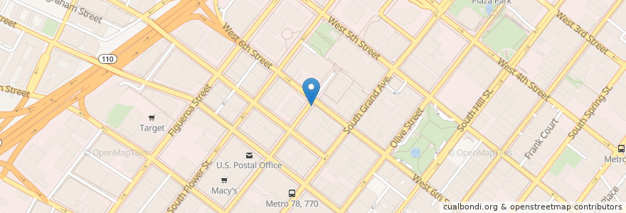 Mapa de ubicacion de Wolfgang Puck en Amerika Birleşik Devletleri, Kaliforniya, Los Angeles County, Los Angeles.