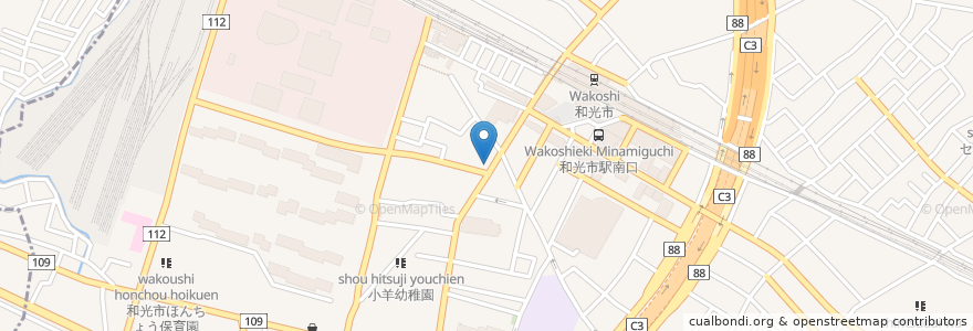 Mapa de ubicacion de チャパティ en Japão, 埼玉県, 和光市.