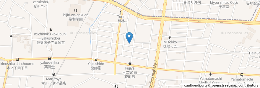 Mapa de ubicacion de 旭町公園 en اليابان, 宮城県, 仙台市, 若林区.