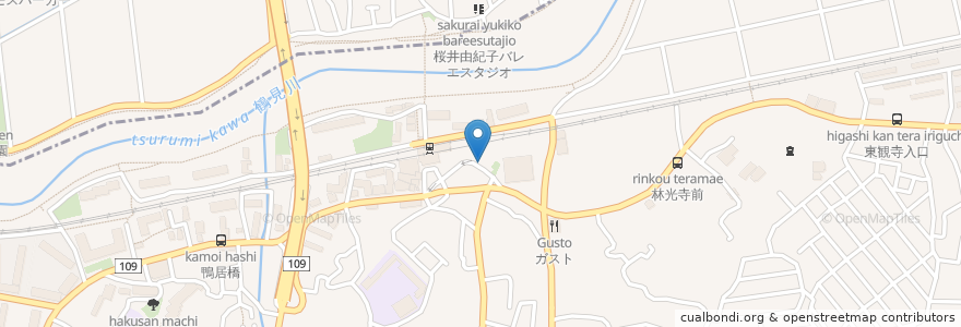 Mapa de ubicacion de くいもの屋 わん en Japan, 神奈川県, Yokohama.