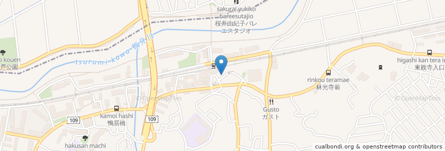 Mapa de ubicacion de うわさの台所 en Japonya, 神奈川県, 横浜市.